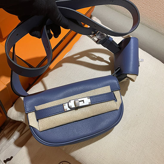 Hermes Swift Leather Kelly Moove Bag Blue HKM0319