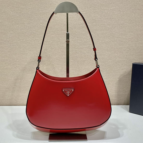 Prada Cleo brushed leather shoulder bag Red 1BC499