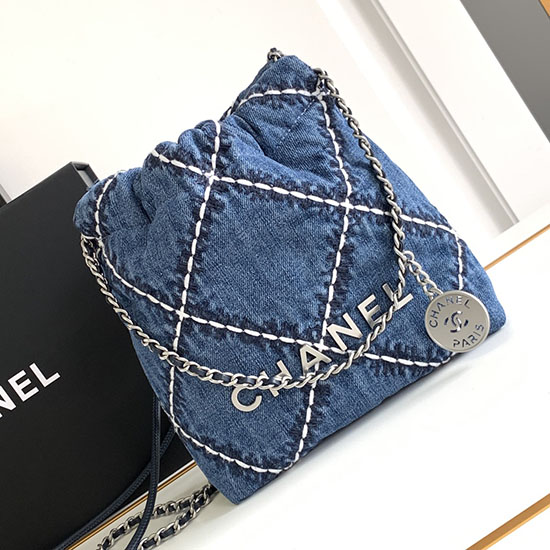 Mini Chanel 22 Denim Handbag AS3980