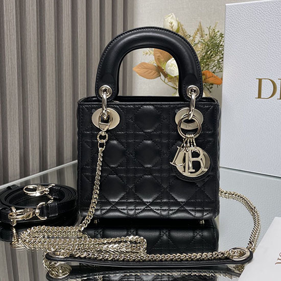 Mini Lady Dior Lambskin Bag Black MD0505