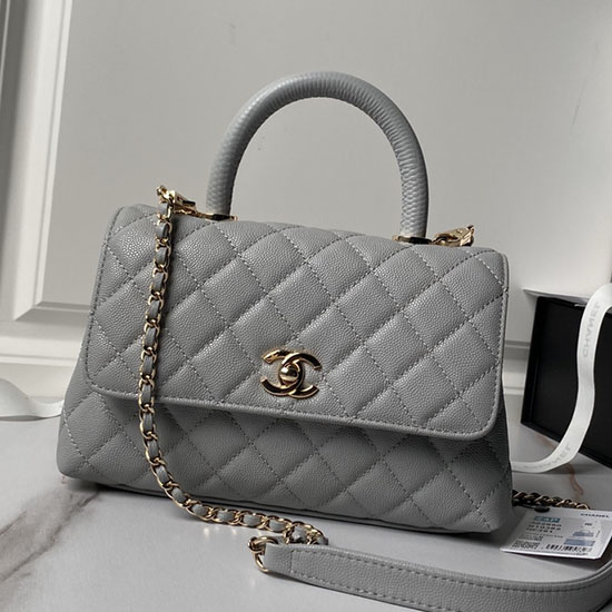 Chanel Small Coco Handle Bag Grey A92990