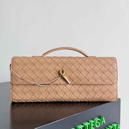 Bottega Veneta Long Clutch Andiamo Light Brown 741511 Bottega Veneta Long Clutch Andiamo Light Brown 741511