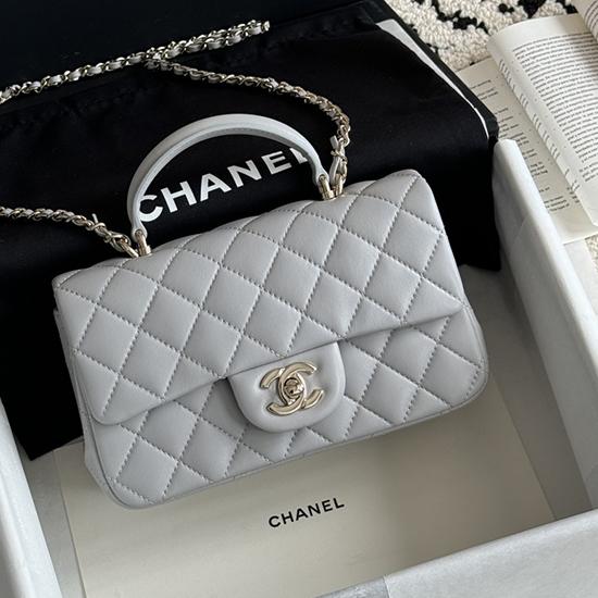 Chanel Lambskin Mini Flap Bag Grey AS2431 Chanel Lambskin Mini Flap Bag Grey AS2431