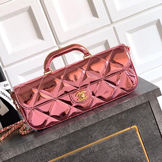 Chanel Large Flap Bag With Top Handle Pink AS5807  Chanel Large Flap Bag With Top Handle Pink AS5807