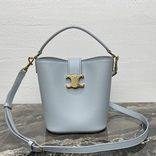 Small Celine Bucket Louise Bag Blue 119173 Small Celine Bucket Louise Bag Blue 119173