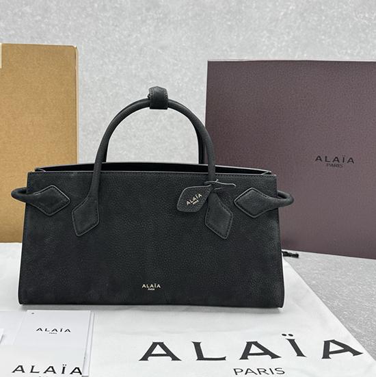 Alaia Le Teckel Small Suede Tote Bag Black S4425 Alaia Le Teckel Small Suede Tote Bag Black S4425