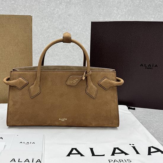 Alaia Le Teckel Small Suede Tote Bag Brown S4425 Alaia Le Teckel Small Suede Tote Bag Brown S4425