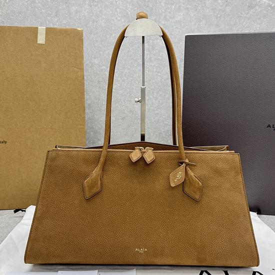 Alaia Le Teckel Suede Tote Bag Brown L4425 Alaia Le Teckel Suede Tote Bag Brown L4425