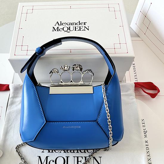 Alexander McQueen Jewelled Mini Hobo Bag Blue A731136 Alexander McQueen Jewelled Mini Hobo Bag Blue A731136