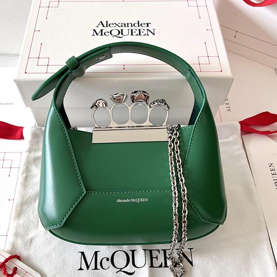 Alexander McQueen Jewelled Mini Hobo Bag Green A731136 Alexander McQueen Jewelled Mini Hobo Bag Green A731136