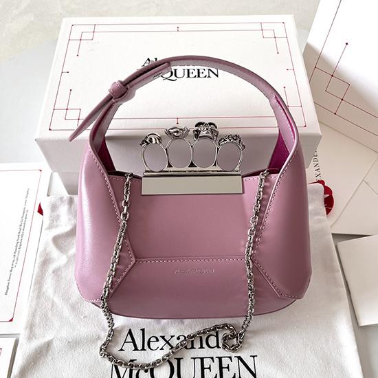 Alexander McQueen Jewelled Mini Hobo Bag Pink A731136 Alexander McQueen Jewelled Mini Hobo Bag Pink A731136