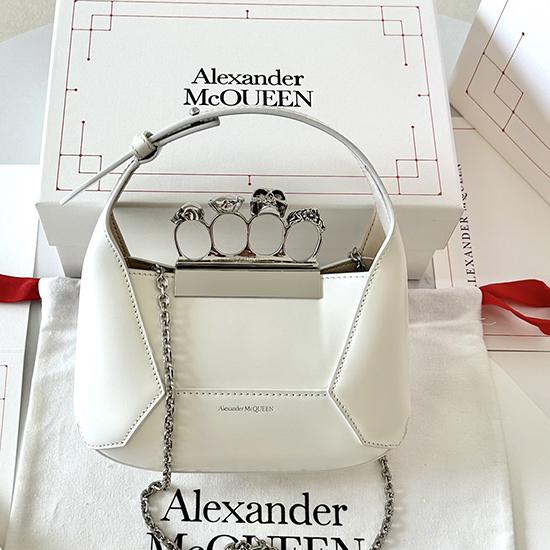 Alexander McQueen Jewelled Mini Hobo Bag White A731136 Alexander McQueen Jewelled Mini Hobo Bag White A731136