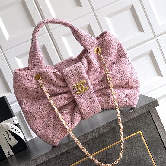 Chanel Tweed Bow bag Pink AS5851 Chanel Tweed Bow bag Pink AS5851