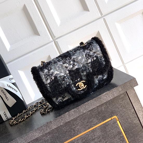 Small Chanel Tweed Flap Bag A01116 Black Small Chanel Tweed Flap Bag A01116 Black