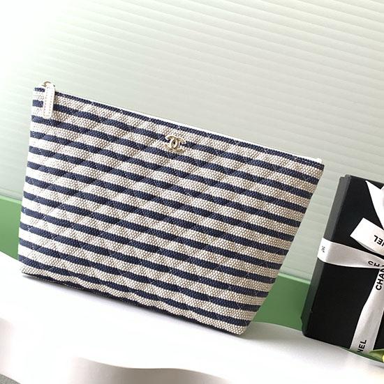 Chanel Large Zipped Case Blue AP4988 Chanel Large Zipped Case Blue AP4988