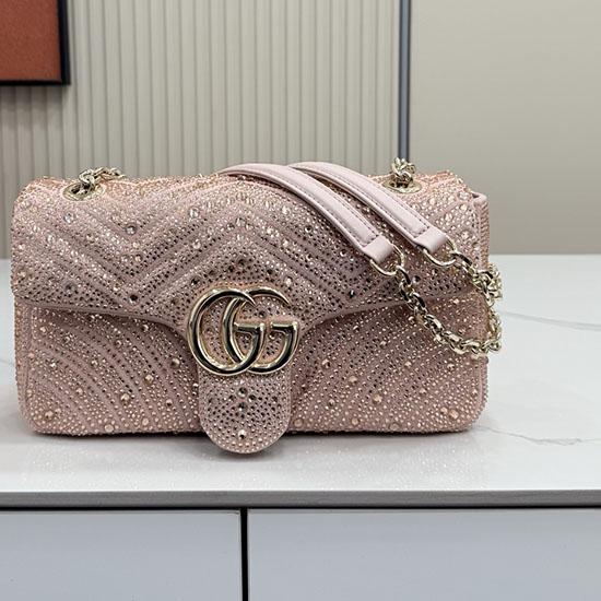 Gucci GG Marmont crystals Medium bag Pink 837267 Gucci GG Marmont crystals Medium bag Pink 837267