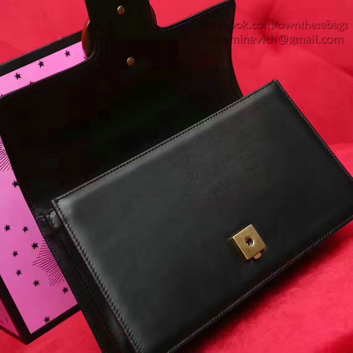 Gucci GG Marmont Leather Shoulder Bag Black 431777