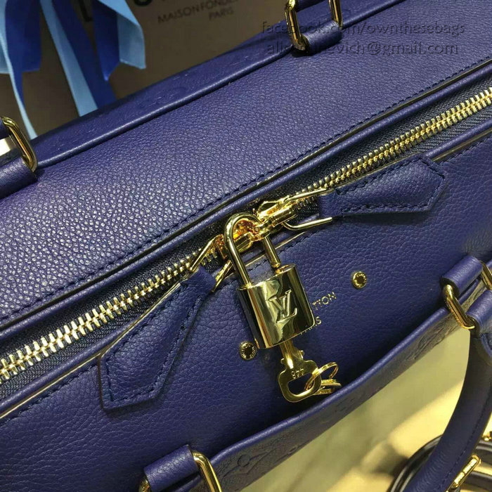 Louis Vuitton Monogram Empreinte Speedy Bandouliere Blue M42406