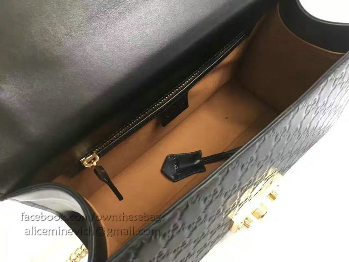 Gucci Padlock Gucci Signature Shoulder Bag Black 409486