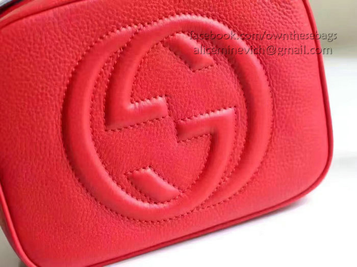 Gucci Soho Leather Disco Bag Red 308364