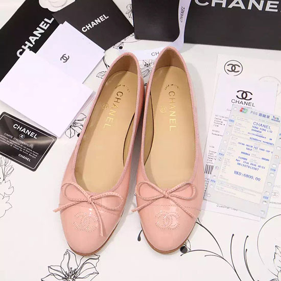 Chanel Pink Patent Leather Ballet Flats CH1630
