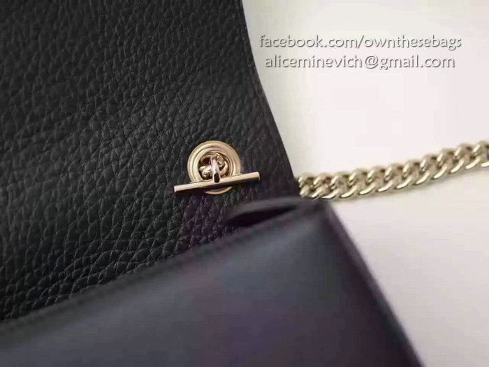 Gucci Miss Bamboo Soft Black Leather Shoulder Bag 387610