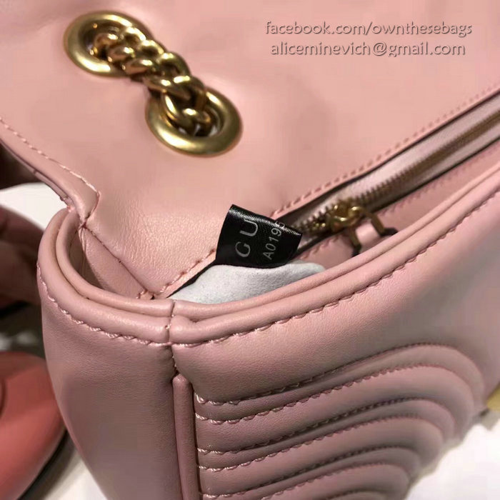 Gucci GG Marmont Matelasse Shoulder Bag Light Pink 443497