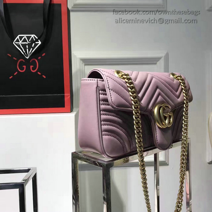 Gucci GG Marmont Matelasse Shoulder Bag Nude 443497
