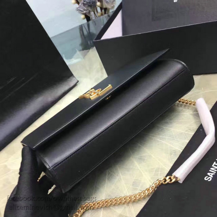 Saint Laurent Medium Kate Monogram Smooth Leather Shoulder Bag Black Y121250
