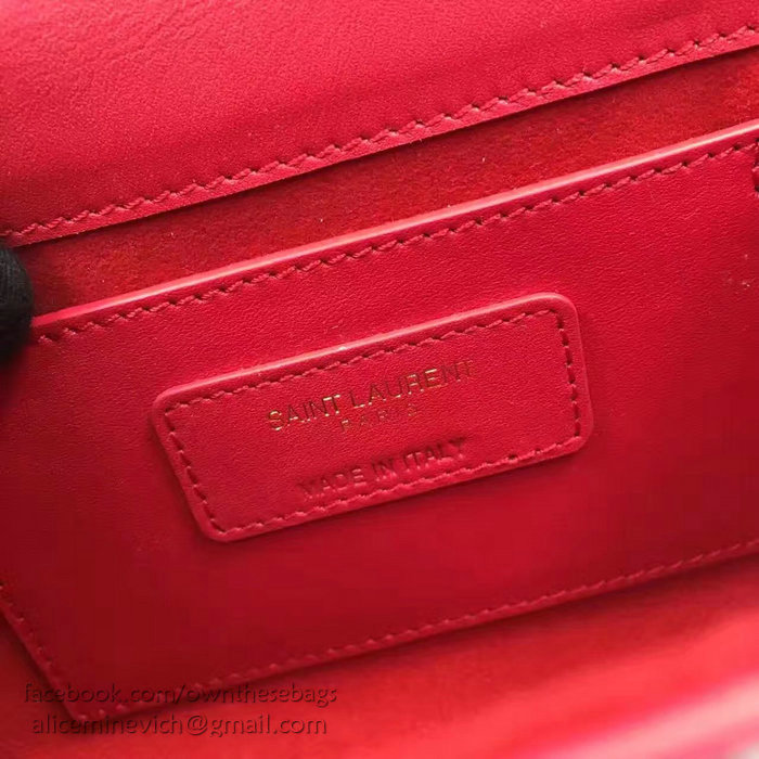 Saint Laurent Small Kate Monogram Smooth Leather Shoulder Bag Red Y121240