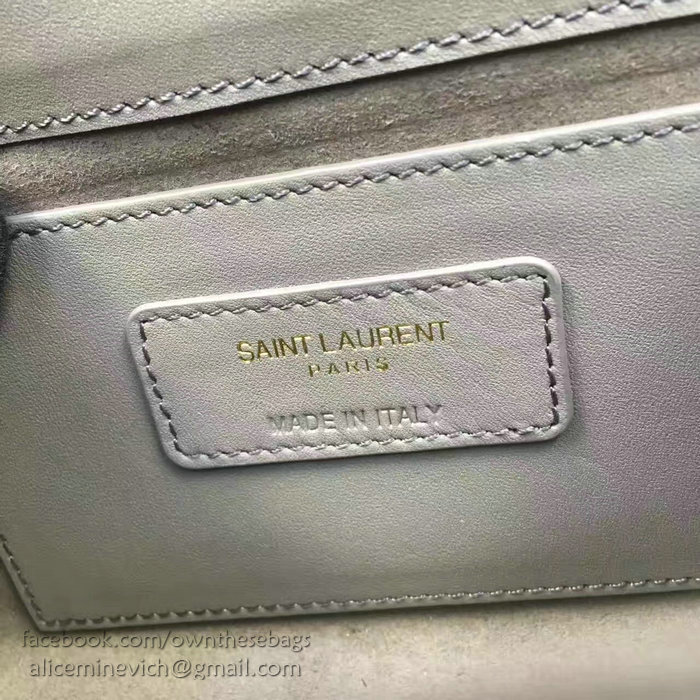 Saint Laurent Small Kate Monogram Tassel Smooth Leather Shoulder Bag Grey Y121260