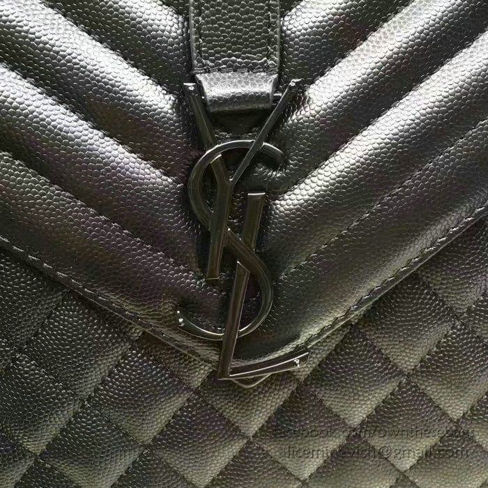 Yves Saint Laurent Large Chain Shoulder Bag Black Calfskin Y221250
