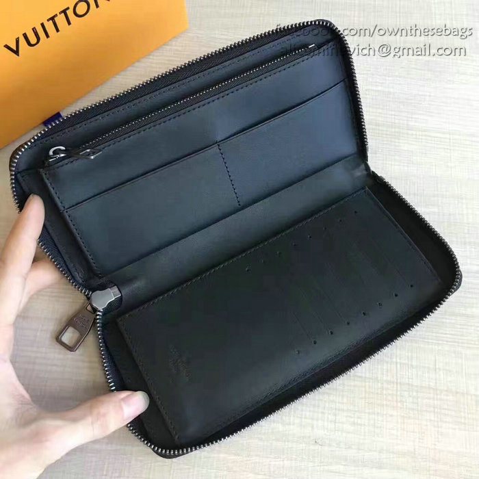 Louis Vuitton Damier Infini Leather Zippy Wallet Vertical Onyx N63548