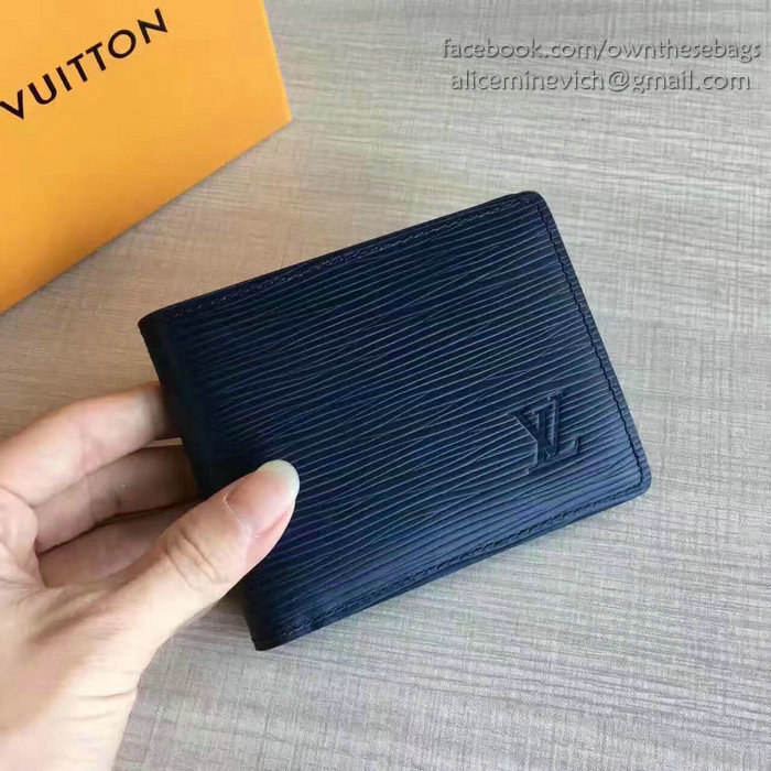 Louis Vuitton Epi Leather Multiple Wallet Navy Blue M60628