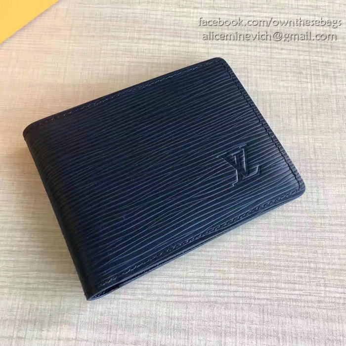 Louis Vuitton Epi Leather Multiple Wallet Navy Blue M60628