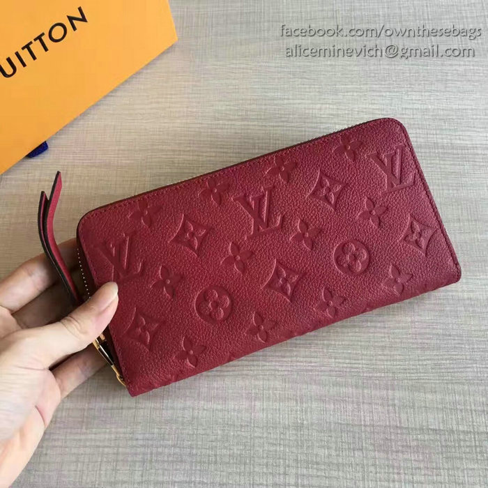 Louis Vuitton Monogram Empreinte Zippy Wallet Fuchsia M60549