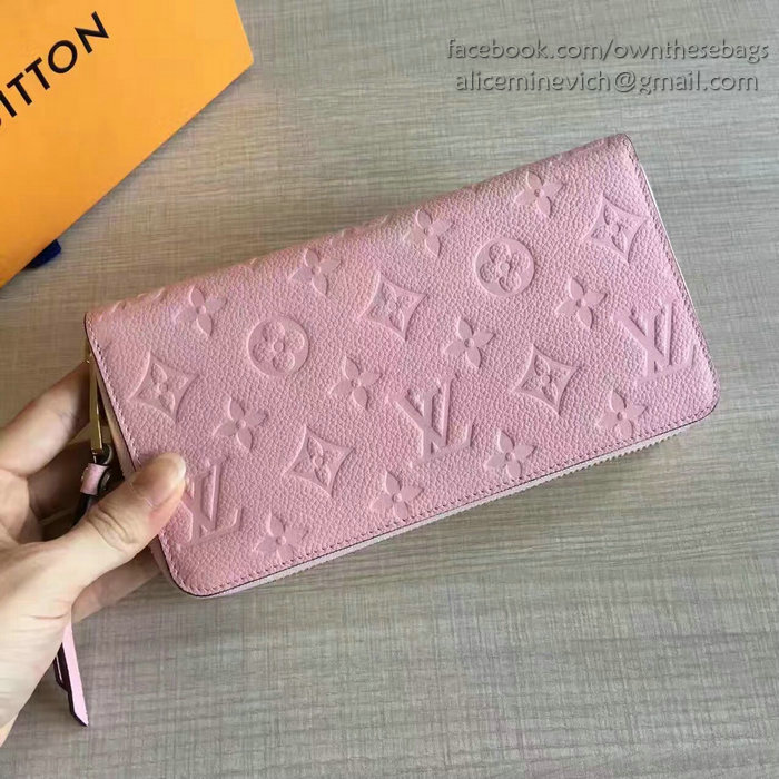 Louis Vuitton Monogram Empreinte Zippy Wallet Pink M60549