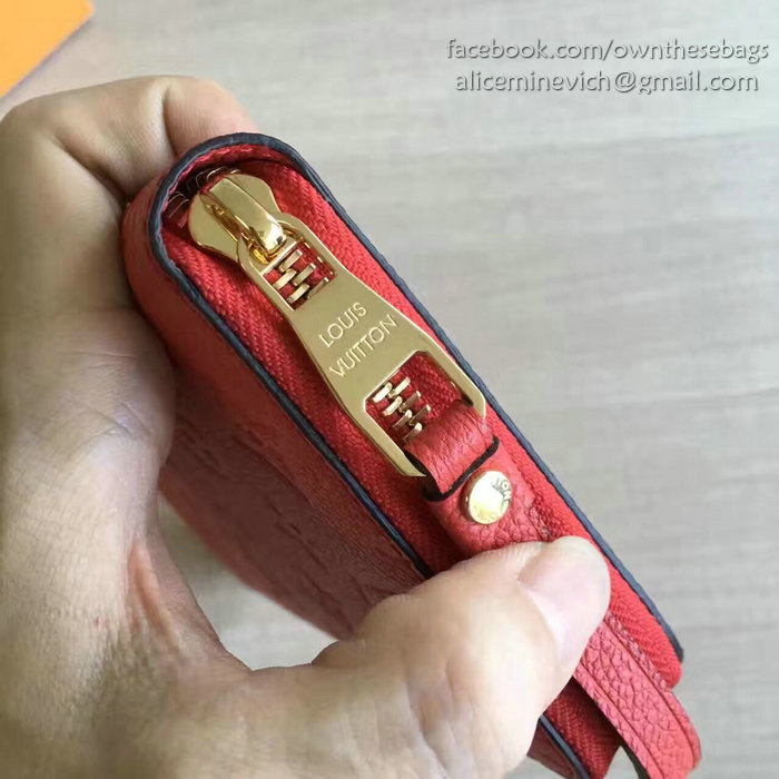 Louis Vuitton Monogram Empreinte Zippy Wallet Red M60549
