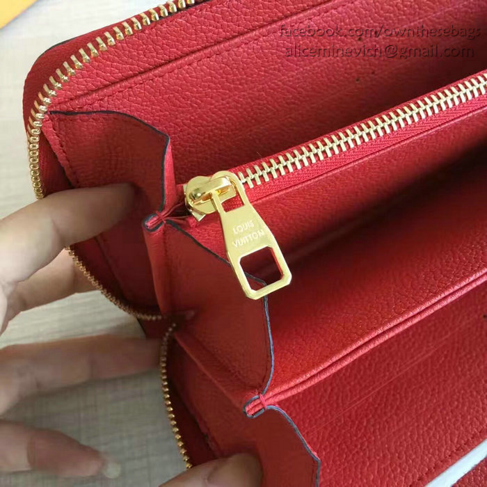 Louis Vuitton Monogram Empreinte Zippy Wallet Red M60549