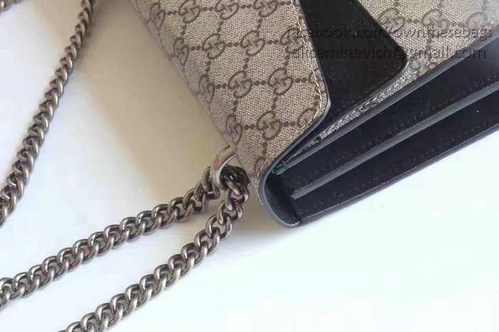 Gucci Dionysus GG Supreme Shoulder Bag Black 400249