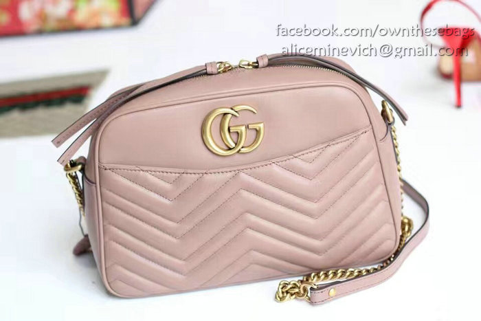 Gucci GG Marmont Matelasse Shoulder Bag Light Pink 443499