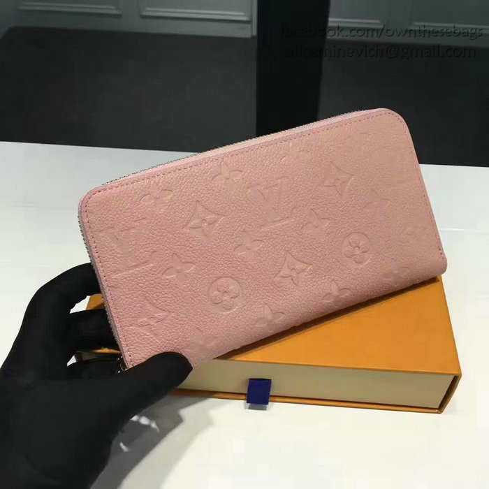 Louis Vuitton Monogram Empreinte Zippy Long Wallet Pink M60571