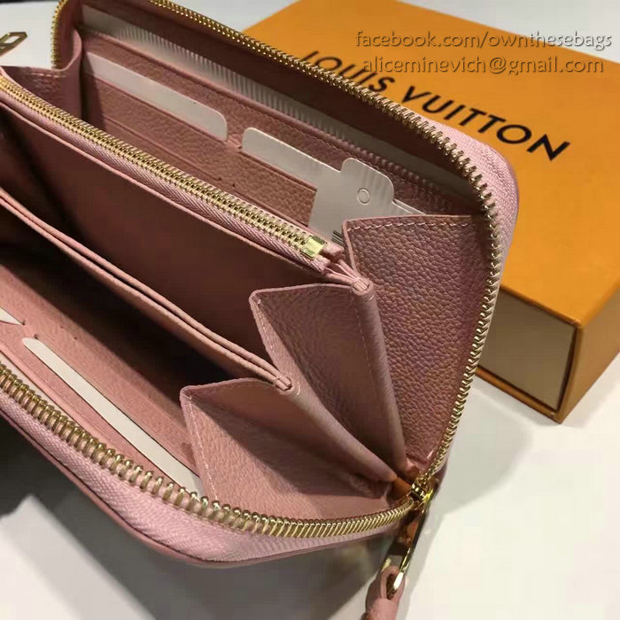 Louis Vuitton Monogram Empreinte Zippy Long Wallet Pink M60571