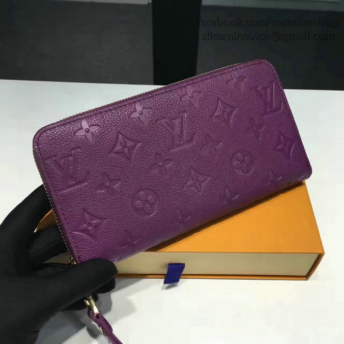 Louis Vuitton Monogram Empreinte Zippy Long Wallet Purple M60571