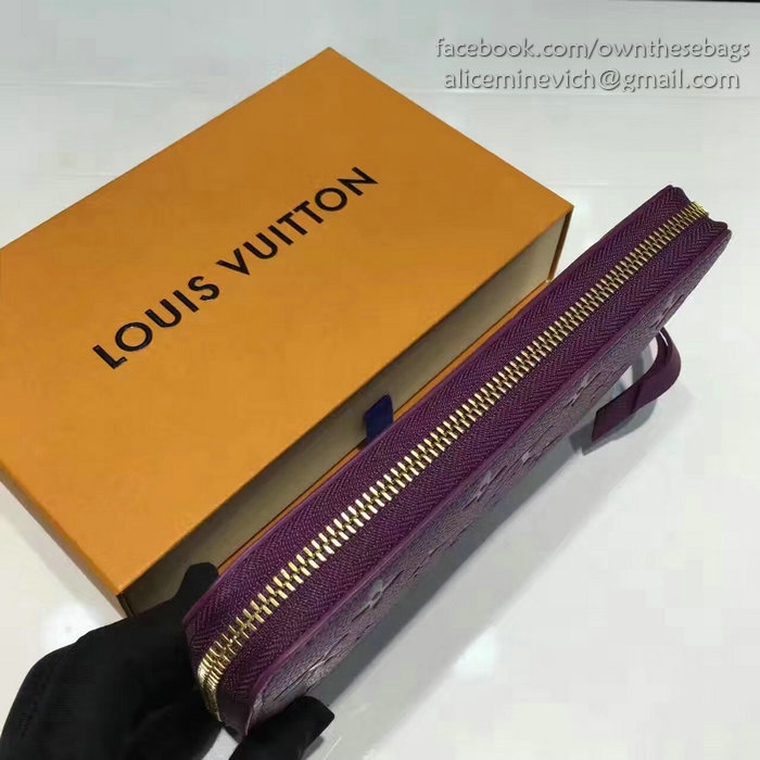 Louis Vuitton Monogram Empreinte Zippy Long Wallet Purple M60571