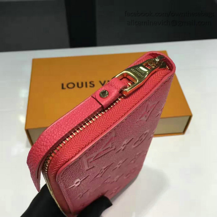 Louis Vuitton Monogram Empreinte Zippy Long Wallet Rose M60571