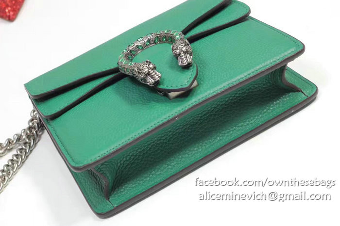 Gucci Dionysus Leather Mini Bag Green 421970