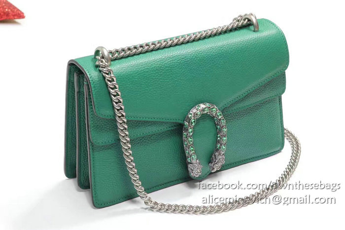 Gucci Dionysus Leather Shoulder Bag Green 400249