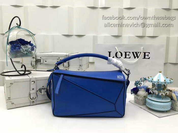 Loewe Original Calf Leather Puzzle Bag Electric Blue 290310