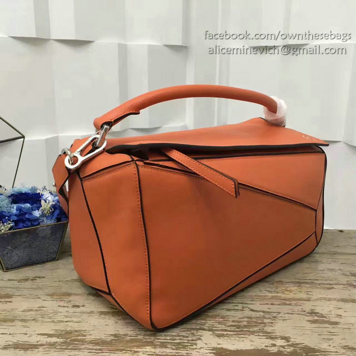 Loewe Original Calf Leather Puzzle Bag Orange 290310